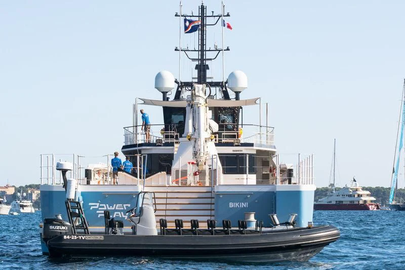 a boat in the water aboard POWER PLAY Yacht for Sale