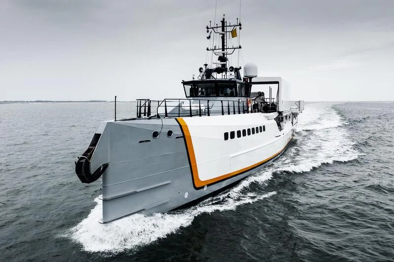 a boat on the water aboard POWER PLAY Yacht for Sale