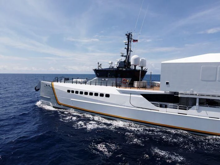a boat in the water aboard POWER PLAY Yacht for Sale