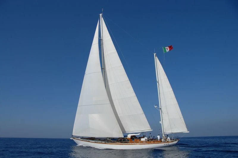 a sailboat on the water aboard GITANA IV Yacht for Sale