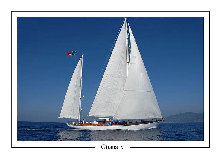 a sailboat on the water aboard GITANA IV Yacht for Sale