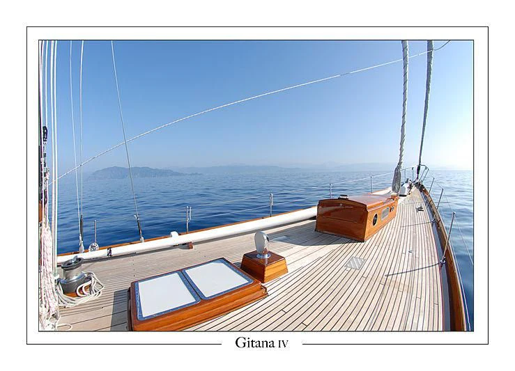 a boat on the water aboard GITANA IV Yacht for Sale
