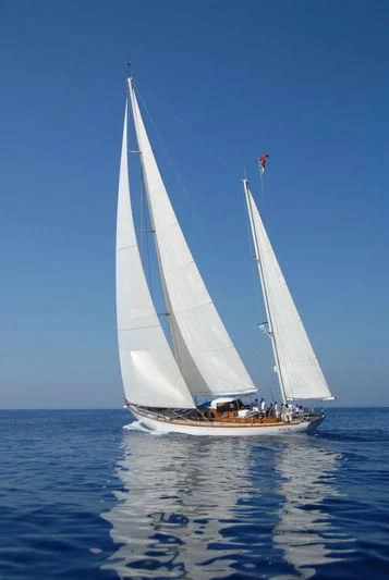 a sailboat on the water aboard GITANA IV Yacht for Sale