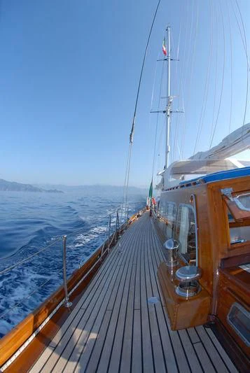 a boat on the water aboard GITANA IV Yacht for Sale