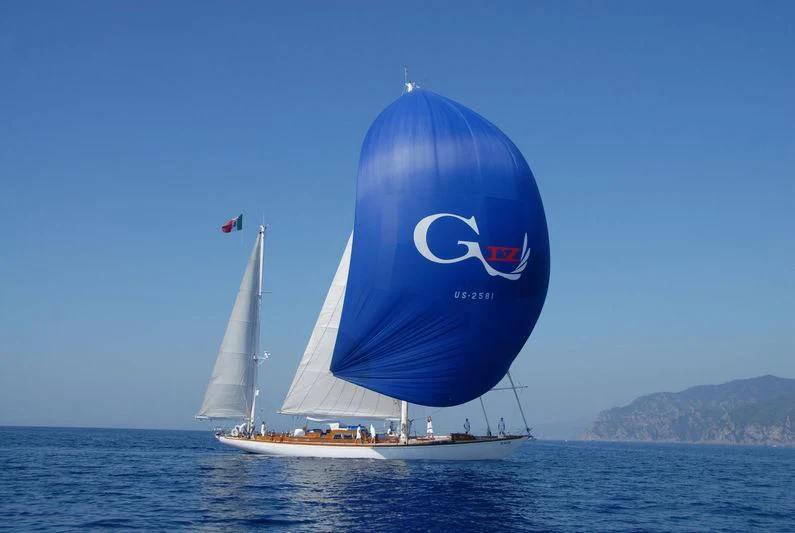a sailboat in the water aboard GITANA IV Yacht for Sale