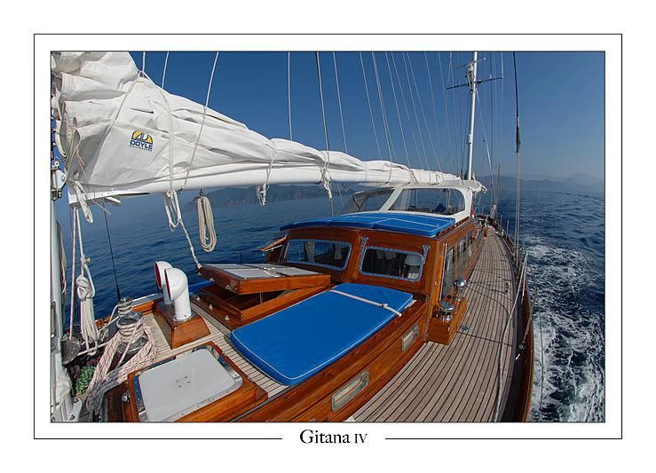 a boat on the water aboard GITANA IV Yacht for Sale