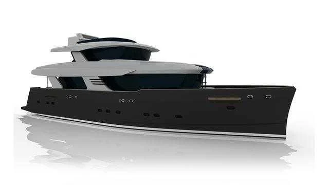 a black and silver car aboard ARIZONA Yacht for Sale