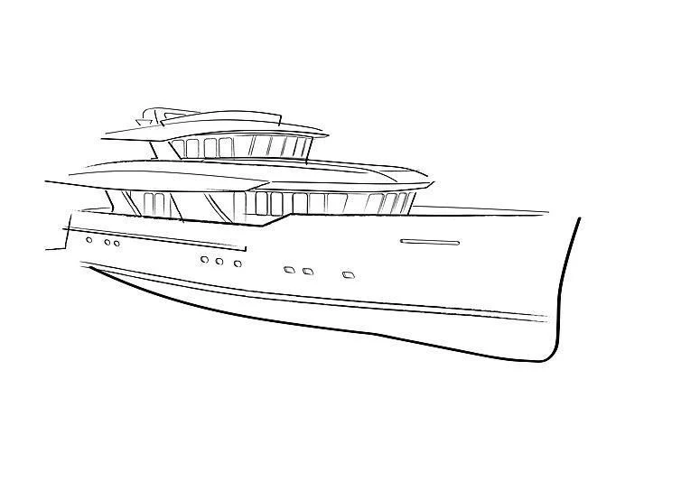 a model of a boat aboard ARIZONA Yacht for Sale
