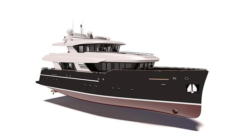 a black and white boat aboard ARIZONA Yacht for Sale