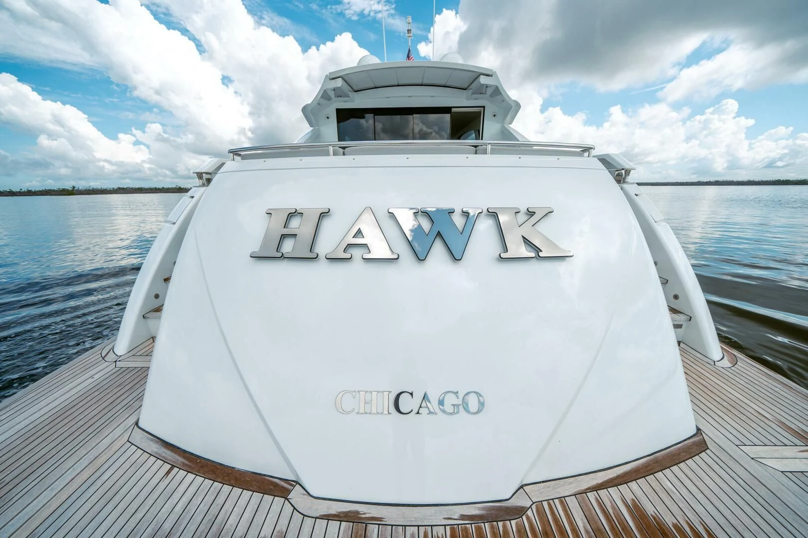 a boat on a dock aboard HAWK Yacht for Charter
