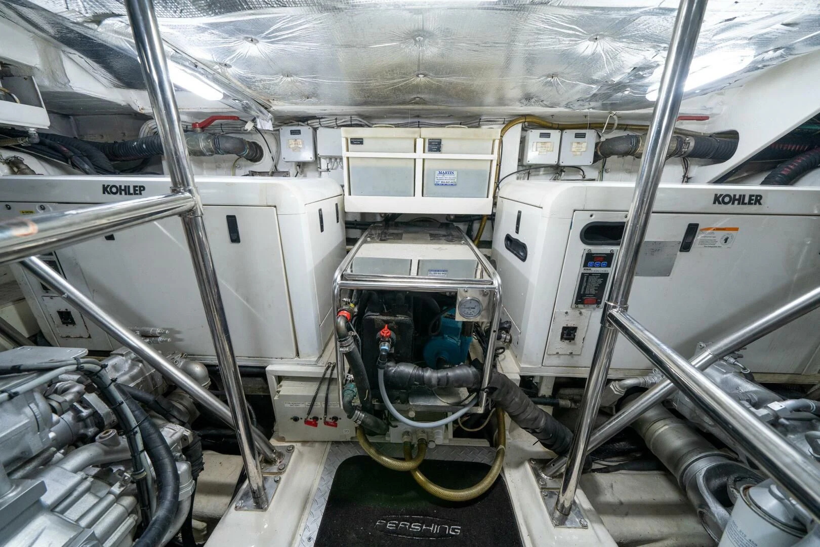 the inside of a car aboard HAWK Yacht for Charter