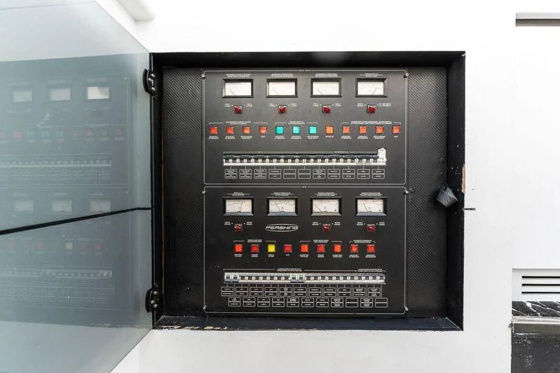 a computer with a screen aboard HAWK Yacht for Charter