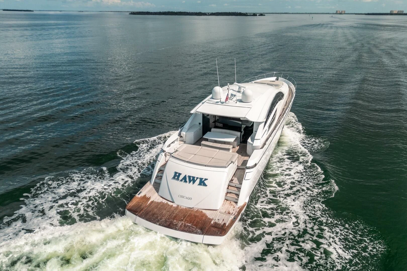 a boat on the water aboard HAWK Yacht for Charter