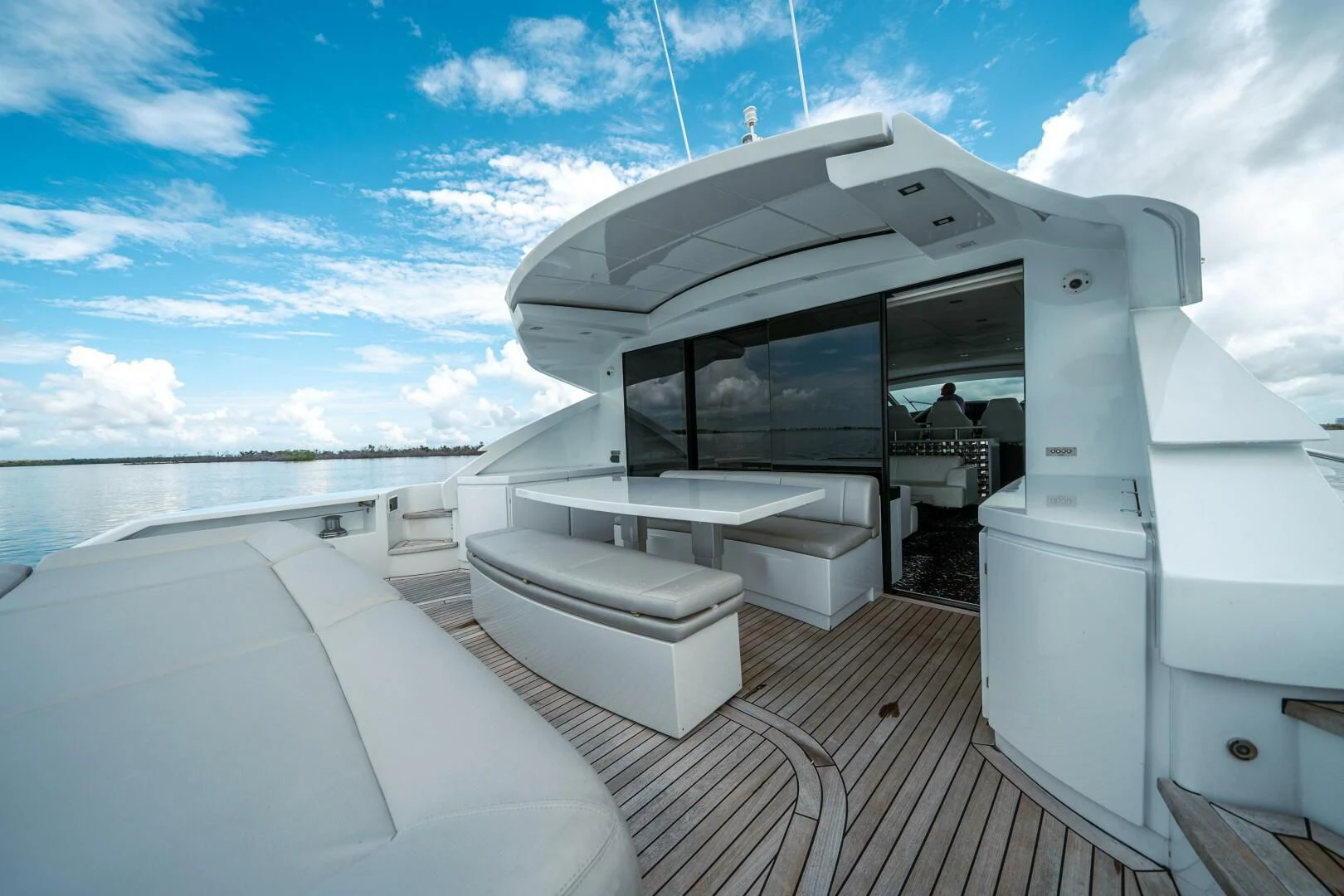 a boat on a deck aboard HAWK Yacht for Charter