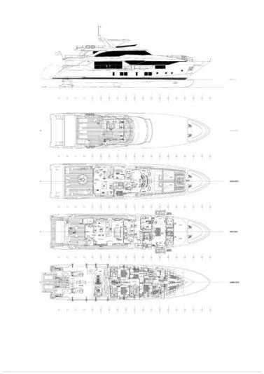 diagram, engineering drawing aboard MY WAY Yacht for Sale