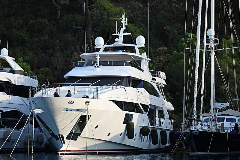 a group of boats are parked in a harbor aboard MY WAY Yacht for Sale
