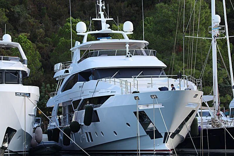 a group of boats are parked in a harbor aboard MY WAY Yacht for Sale