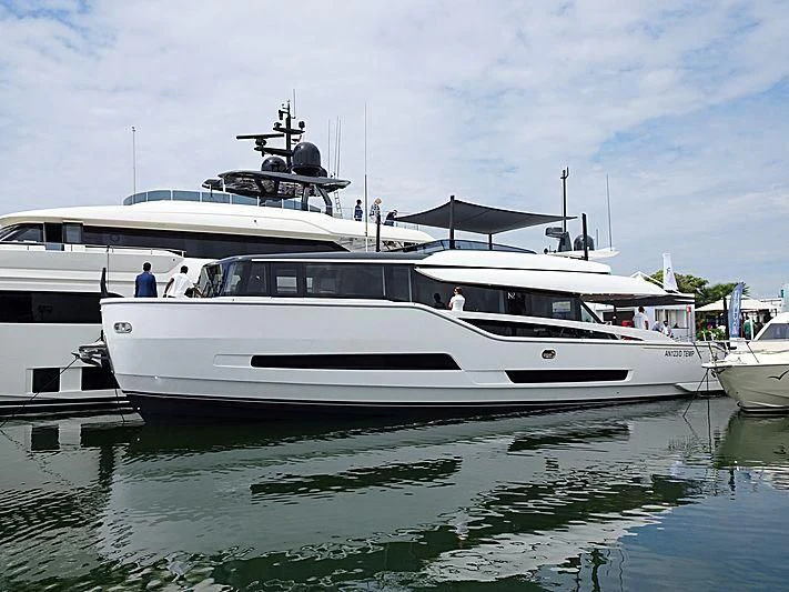 a group of boats in a harbor aboard D&B Yacht for Sale