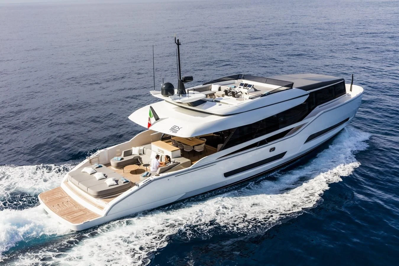 a white boat on the water aboard D&B Yacht for Sale