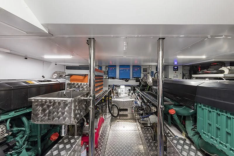 a room with machinery and equipment aboard D&B Yacht for Sale