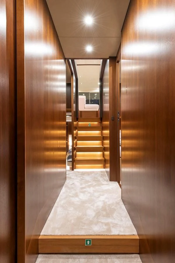 a large mirror in a room aboard ONE DAY Yacht for Sale