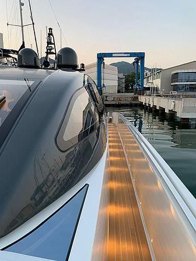 a train on the railway tracks aboard ONE DAY Yacht for Sale