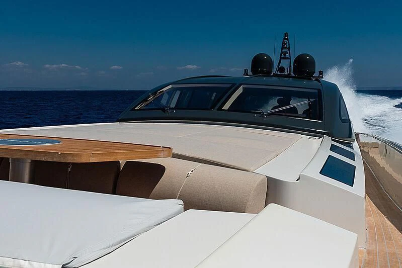 a white car on a boat aboard ONE DAY Yacht for Sale