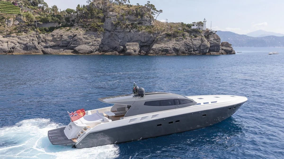 a boat on the water aboard ONE DAY Yacht for Sale