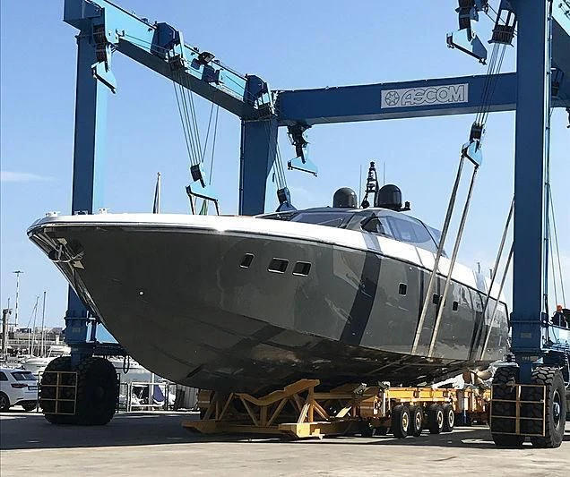 a large machine on the road aboard ONE DAY Yacht for Sale