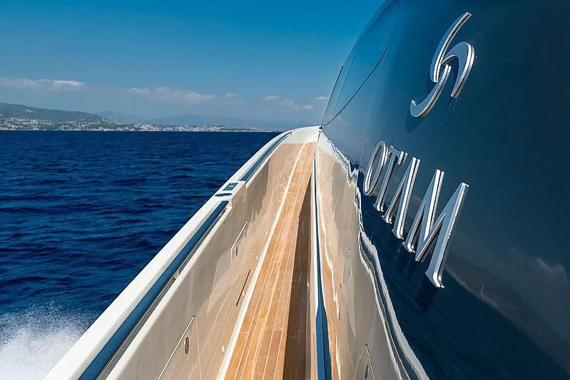 a long boat on the water aboard ONE DAY Yacht for Sale