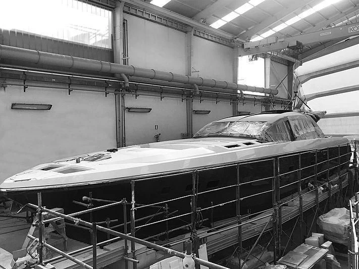 a large factory with many machines aboard ONE DAY Yacht for Sale