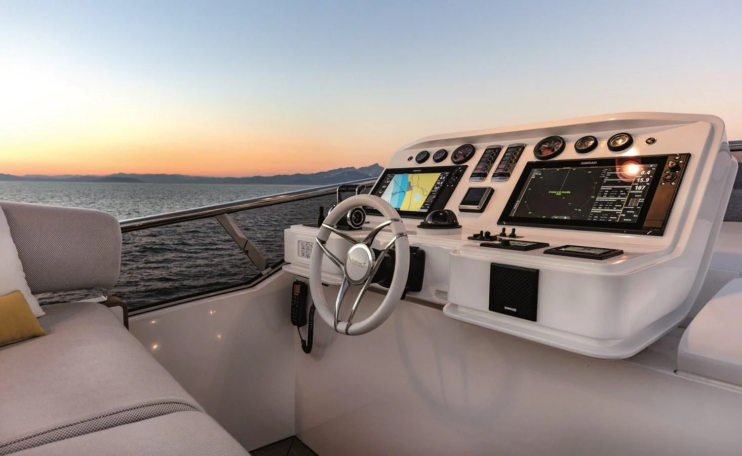 the cockpit of a plane aboard LA MAMA Yacht for Sale
