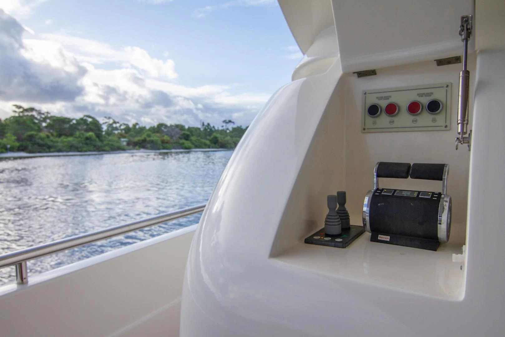 a boat with a computer and a camera on the front aboard SEA PAL Yacht for Sale