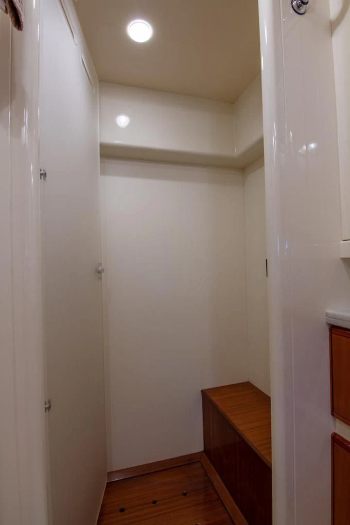 a white door with a wood frame aboard SEA PAL Yacht for Sale
