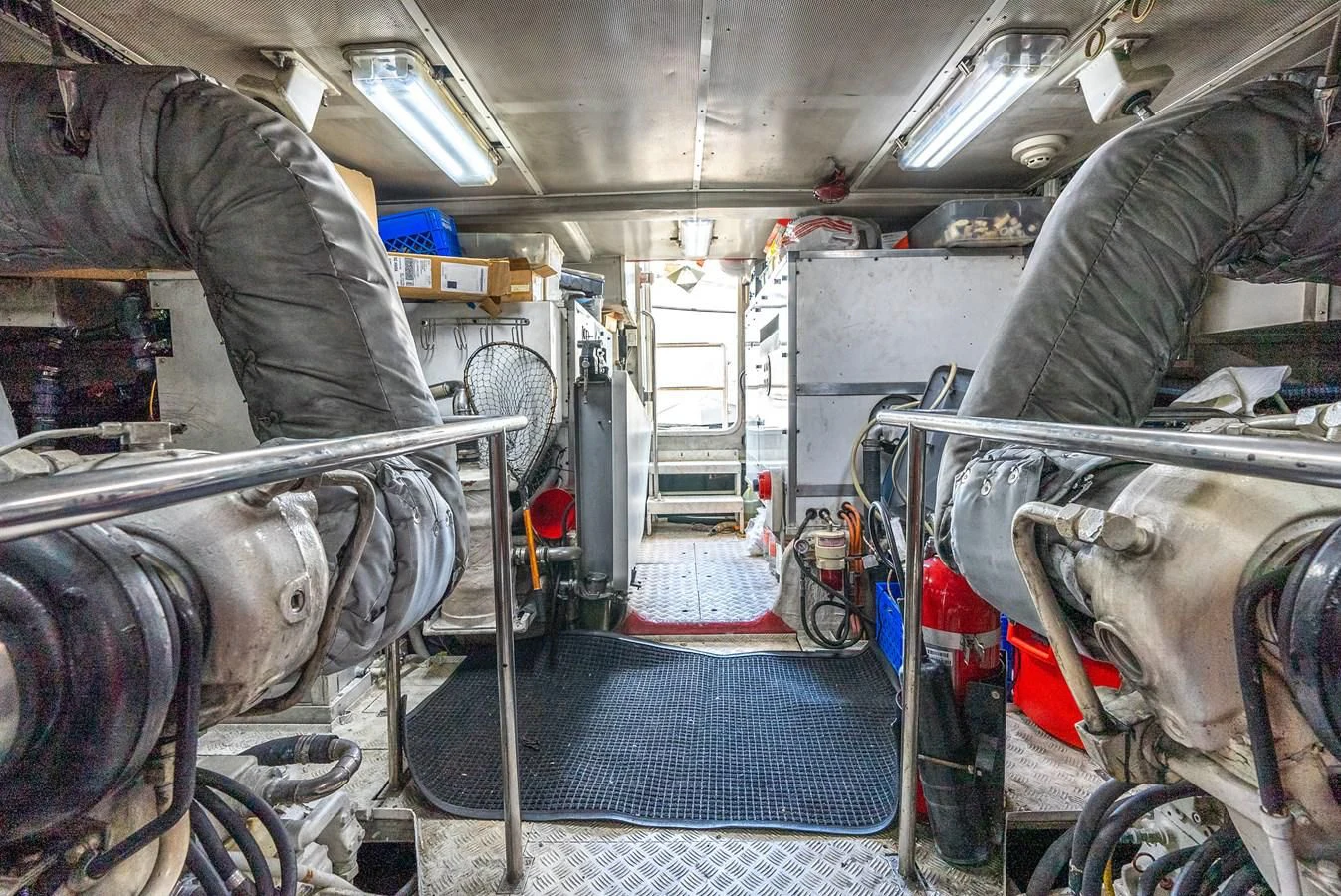 a large room with machinery aboard SELF MADE Yacht for Sale