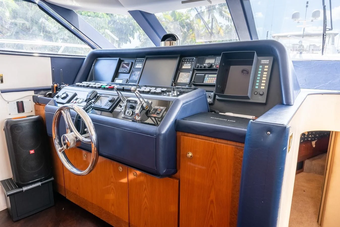 a car with a large group of electronic devices on top aboard SELF MADE Yacht for Sale