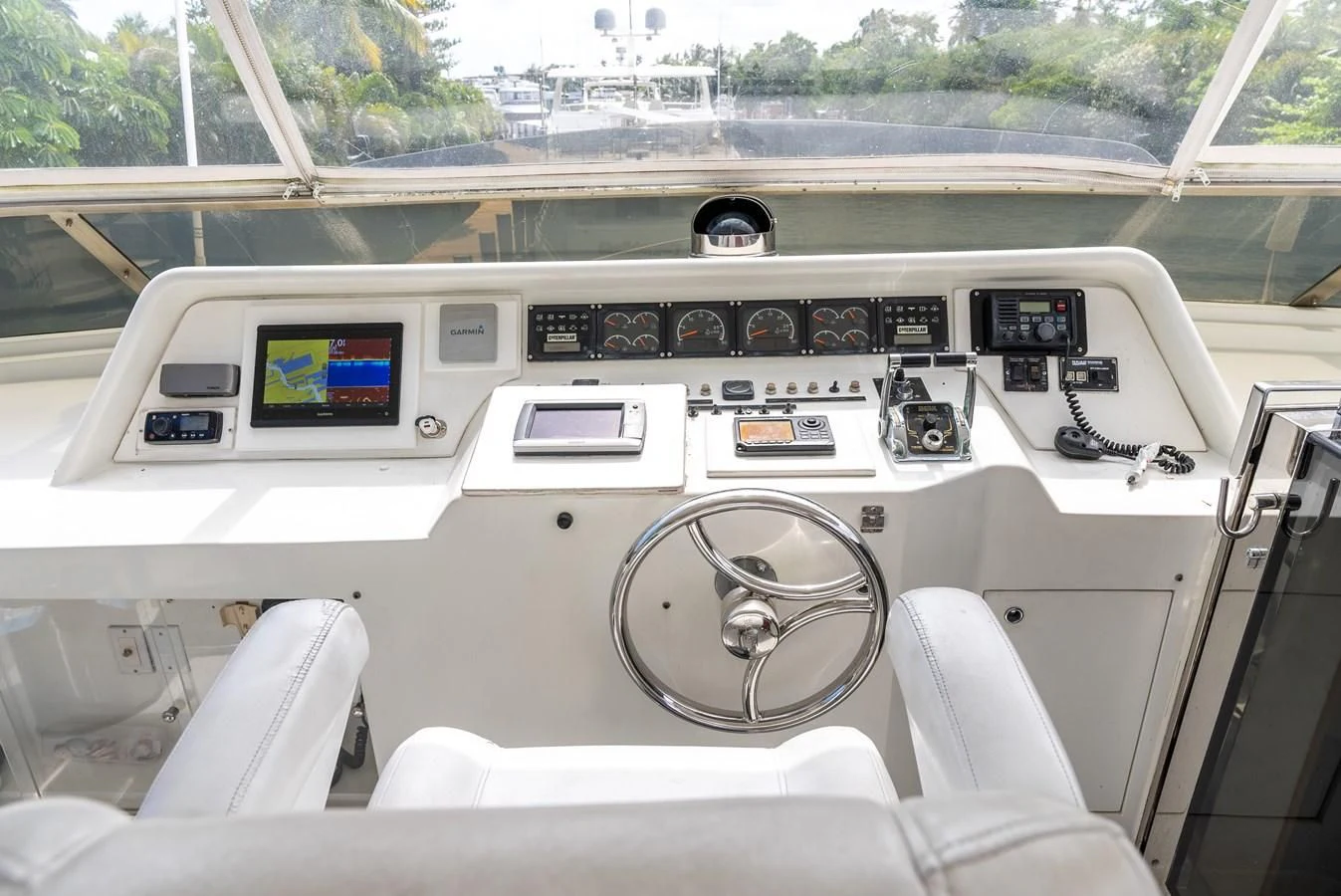 inside of a car aboard SELF MADE Yacht for Sale