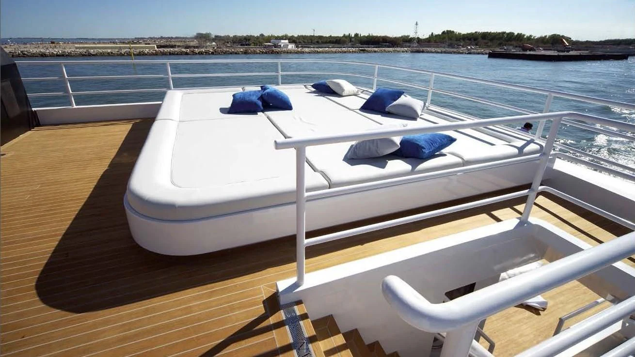 a boat on a deck aboard OCEAN KING 88 Yacht for Sale