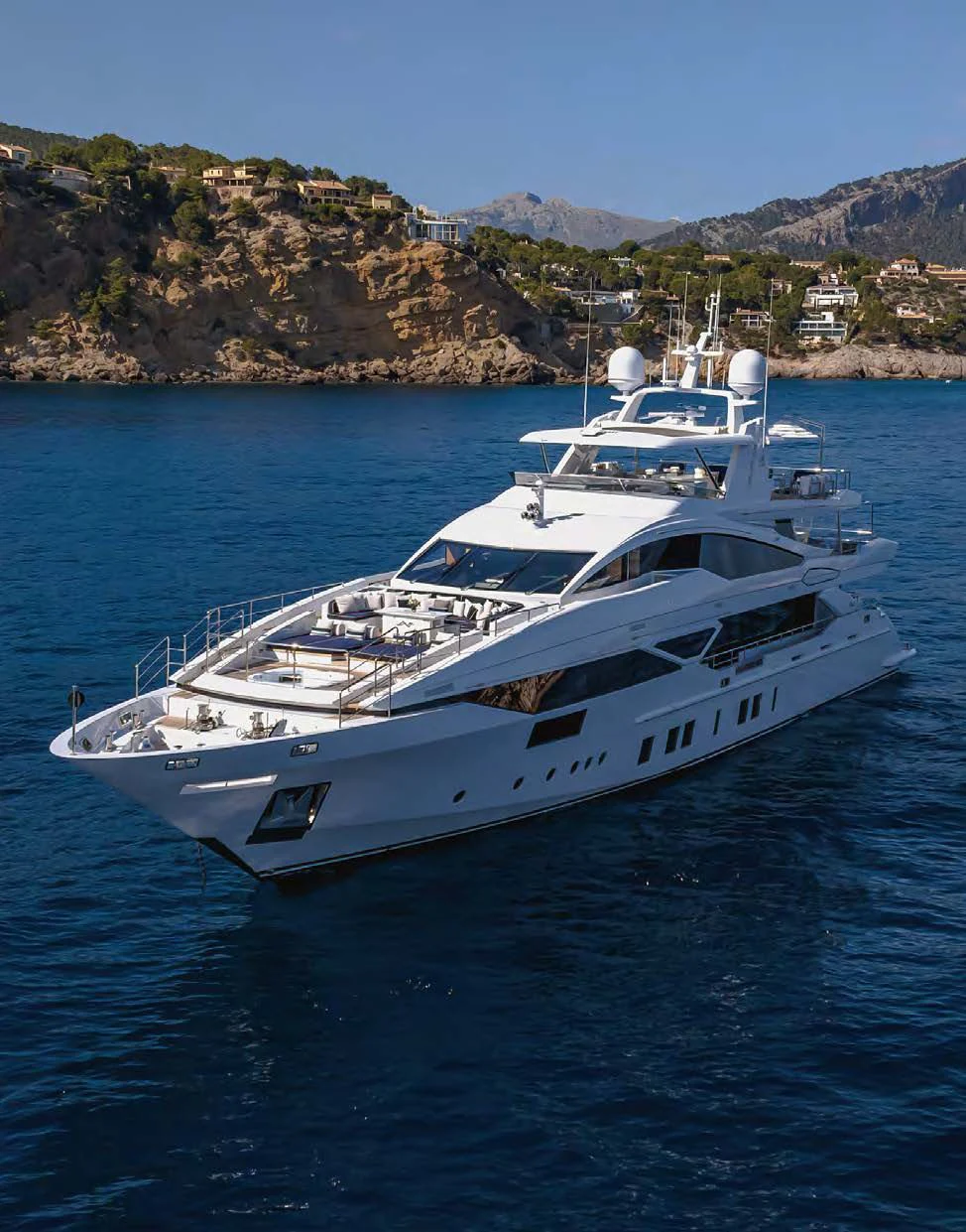 a white yacht in the water aboard NEW WAVES Yacht for Sale