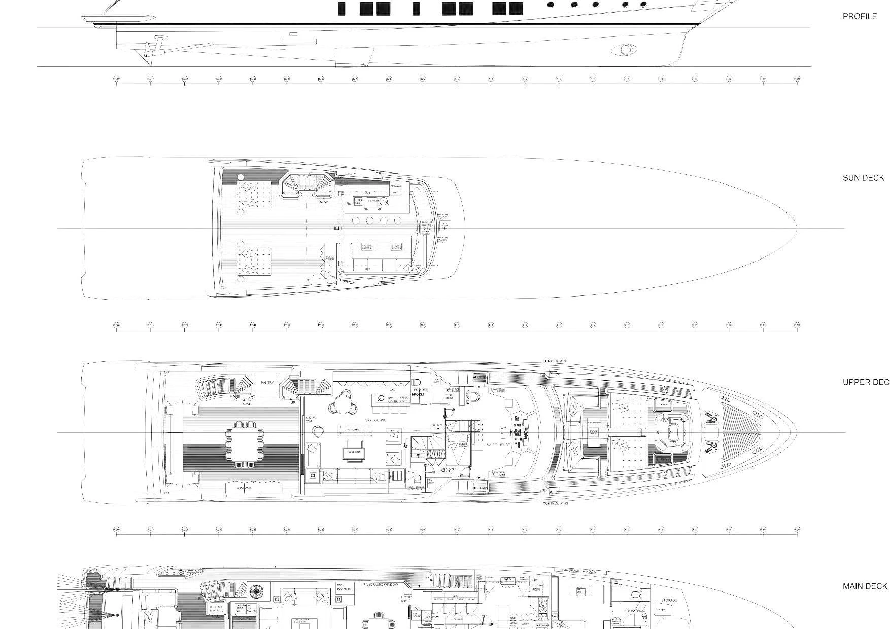 diagram, engineering drawing aboard NEW WAVES Yacht for Sale