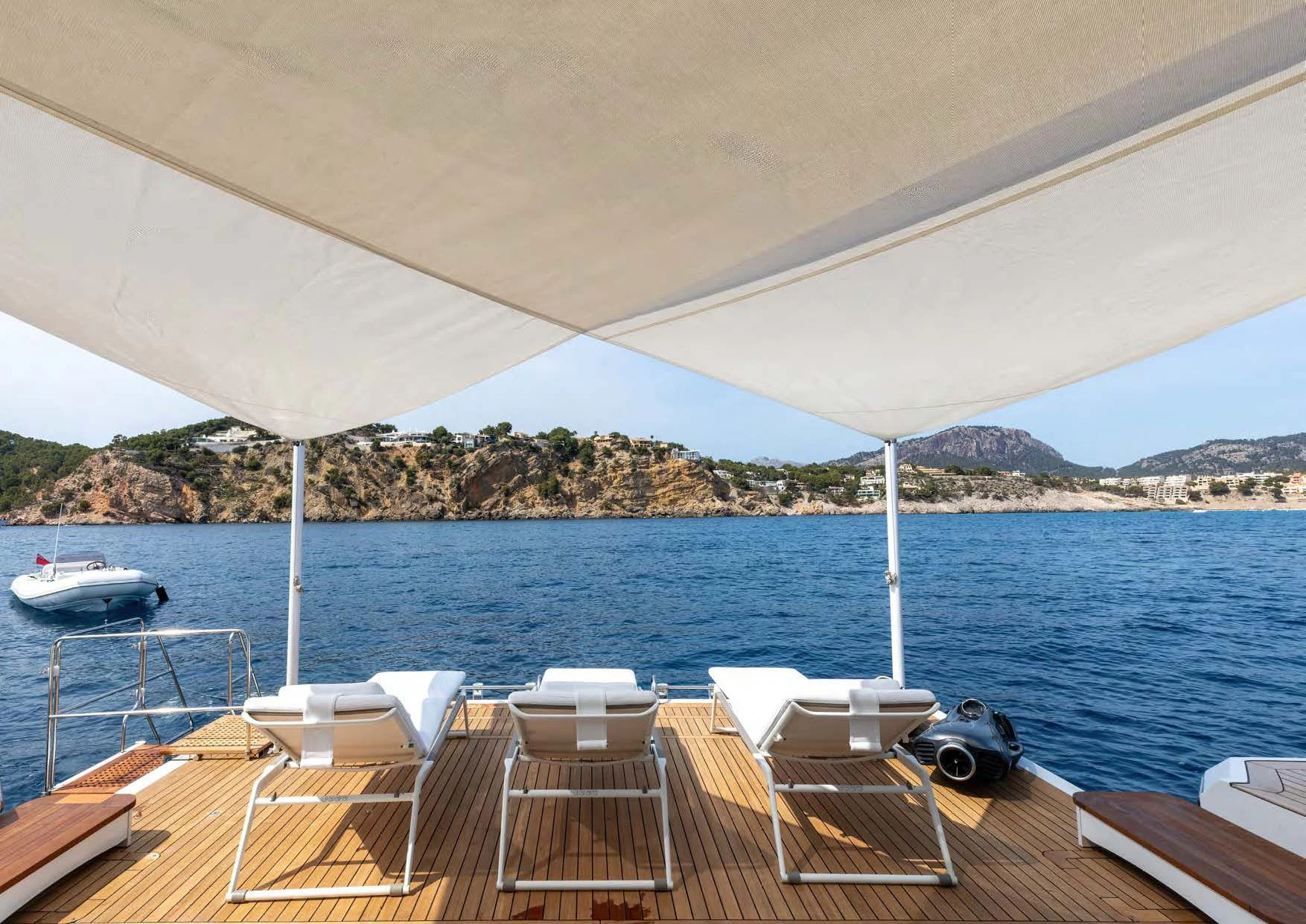 a boat on the water aboard NEW WAVES Yacht for Sale