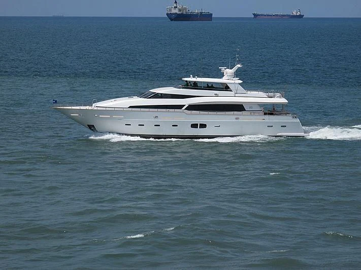 a white yacht in the ocean aboard BW Yacht for Sale