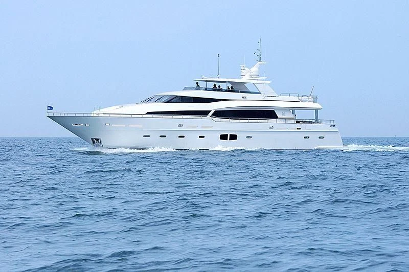 a white yacht in the water aboard BW Yacht for Sale