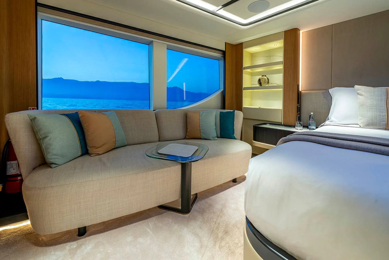 a room with a couch and a table aboard ALKHADRA Yacht for Charter