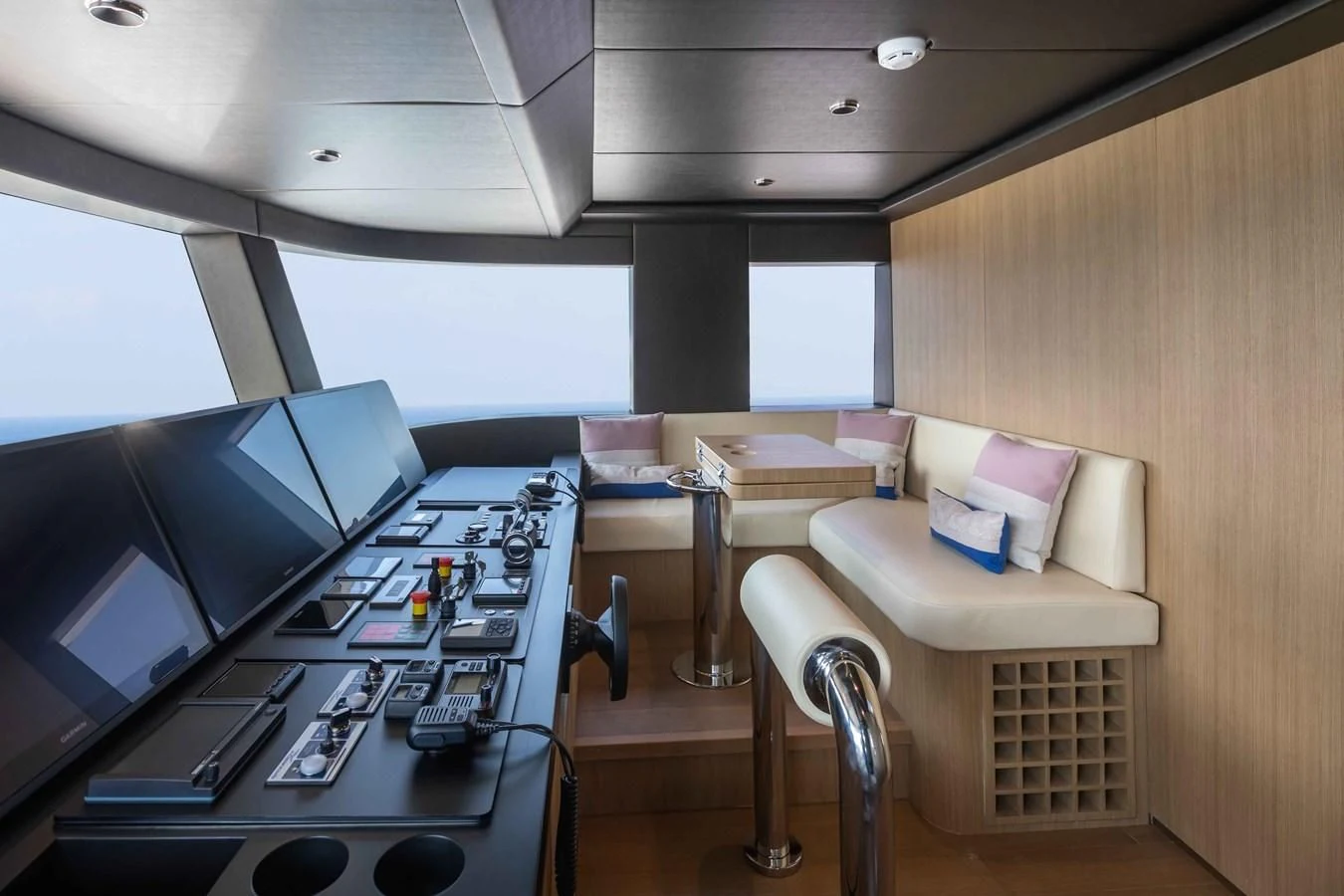 a room with a desk and a computer aboard ALKHADRA Yacht for Charter