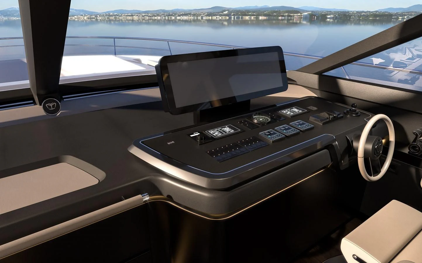 a dashboard of a car aboard ALKHADRA Yacht for Charter