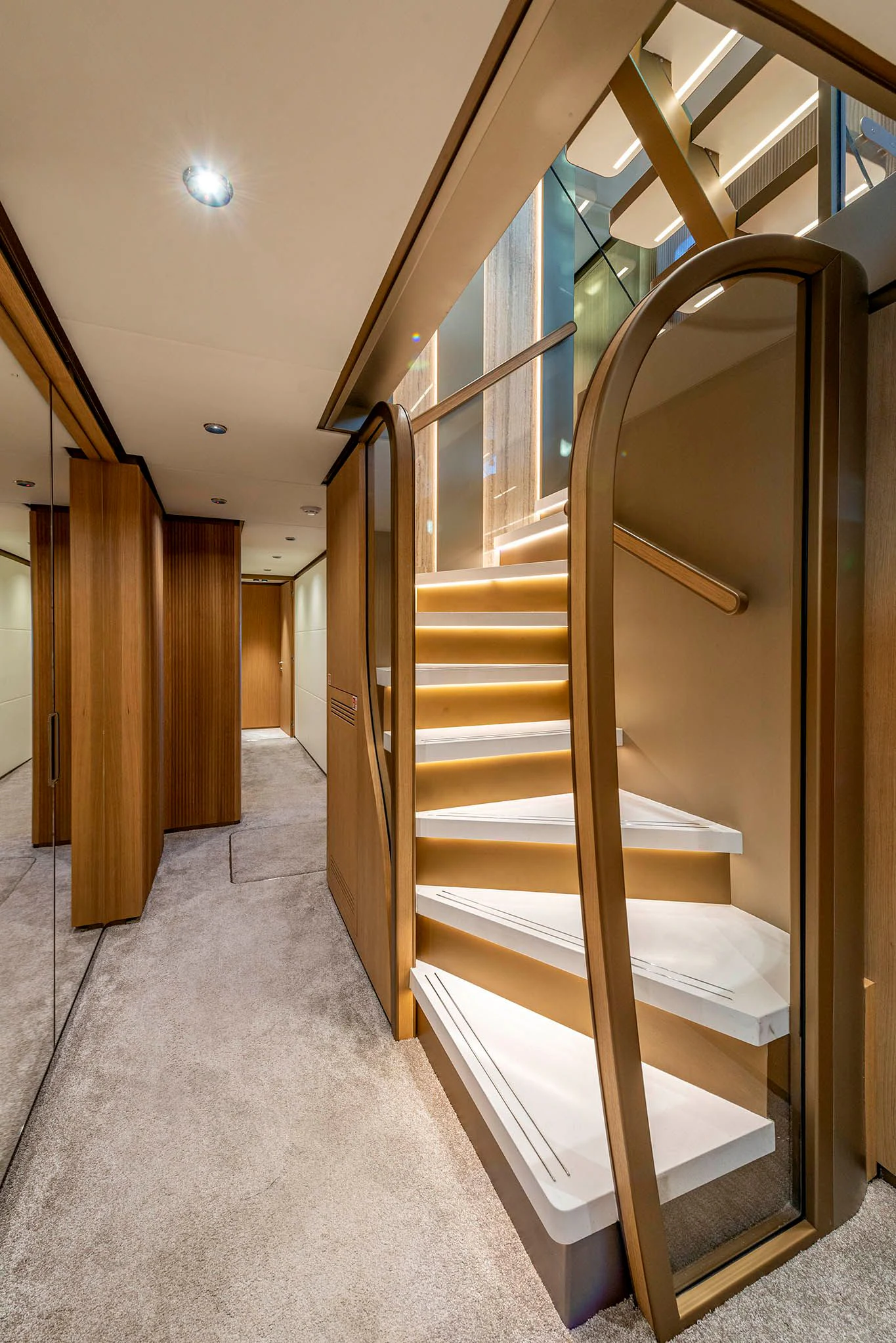 a staircase in a building aboard ALKHADRA Yacht for Charter