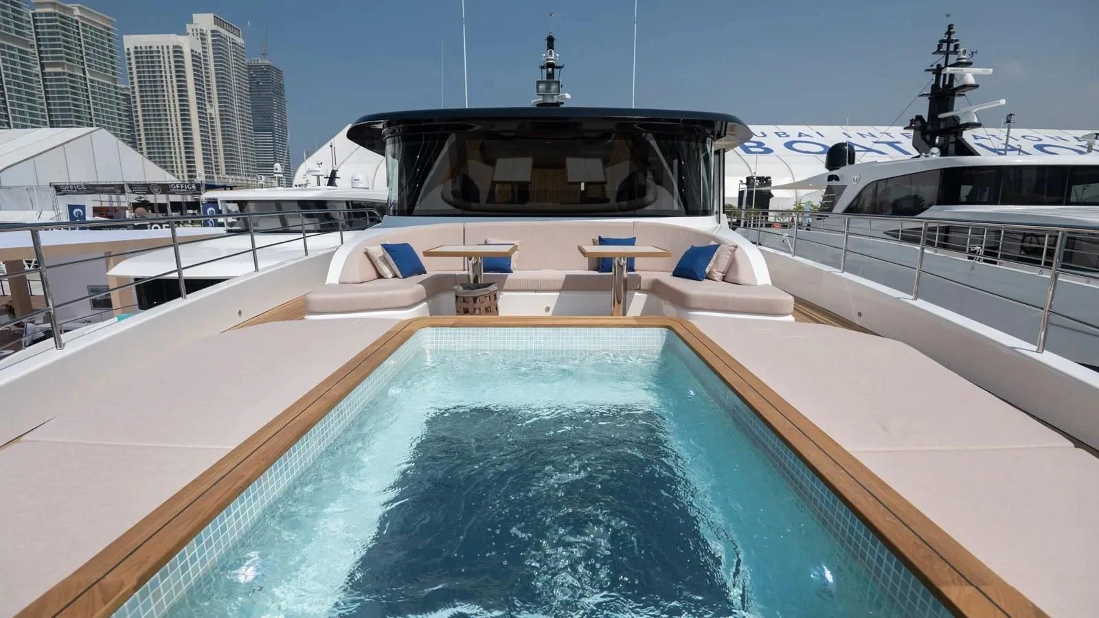 a pool on a boat aboard ALKHADRA Yacht for Charter