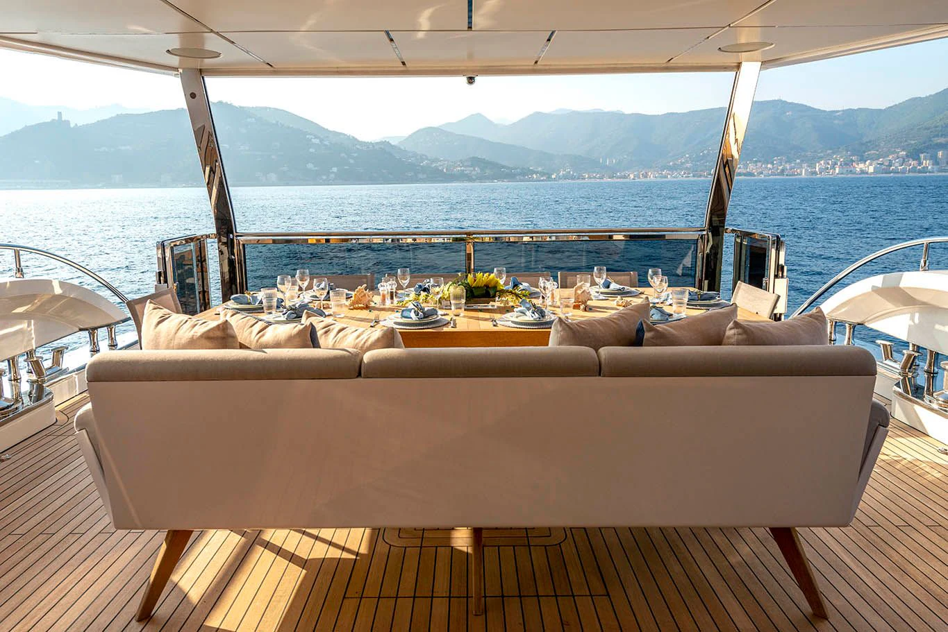 a boat on a deck aboard ALKHADRA Yacht for Charter