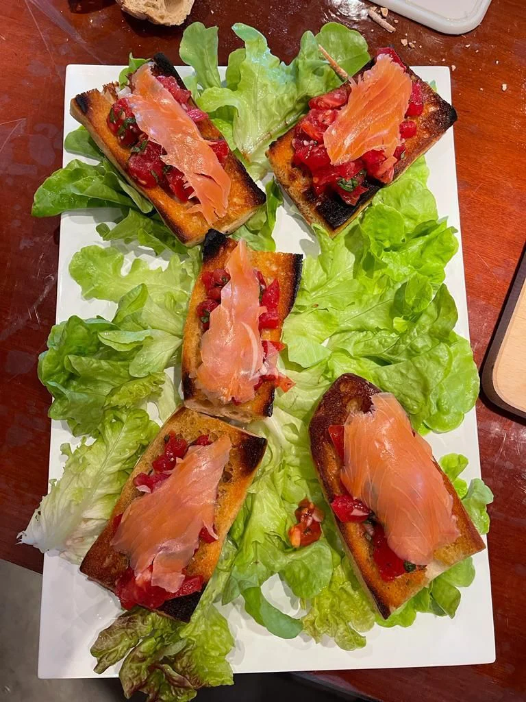 a plate of food aboard NOTORIOUS Yacht for Sale